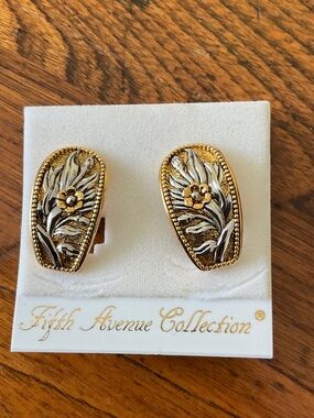 Fifth Avenue Collection Two-Tone Floral Clip Earrings - Gold & Silver